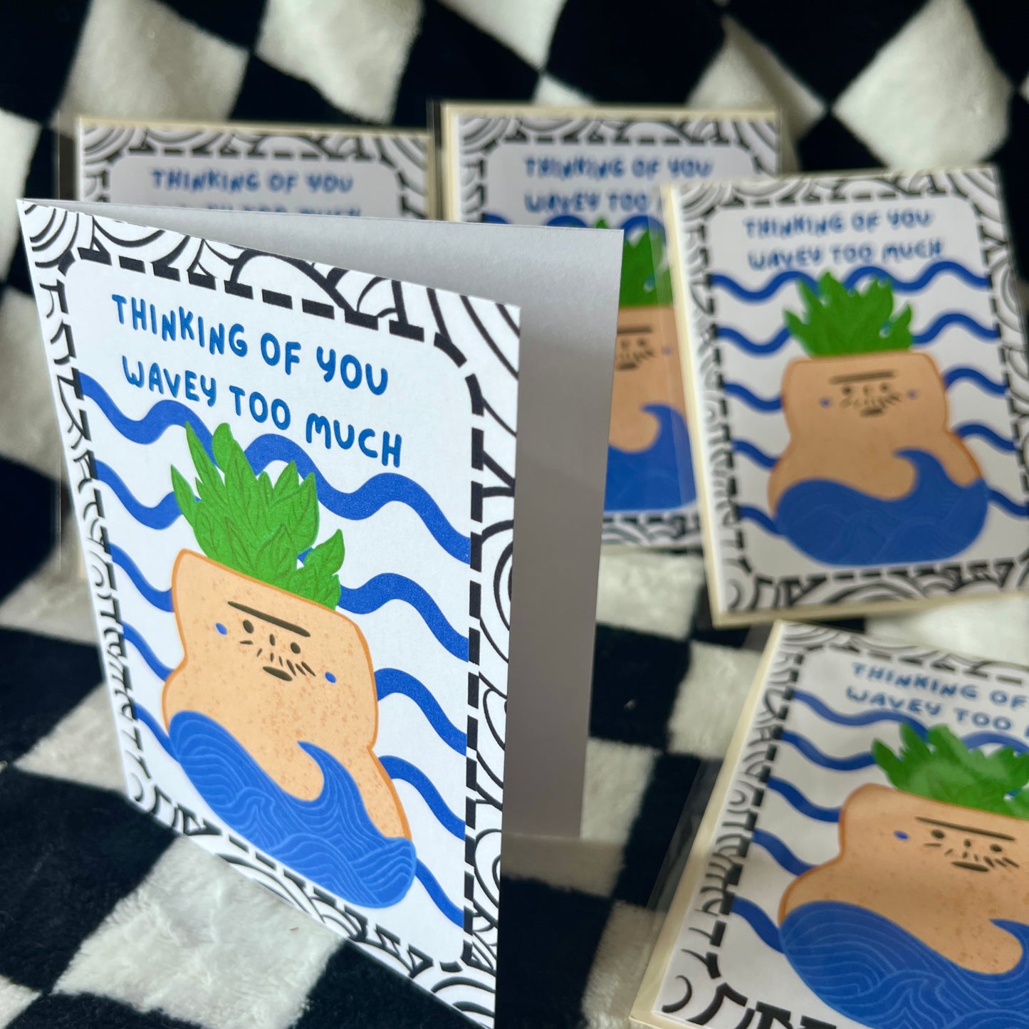 Wavy Wave Little Forest Greeting Cards