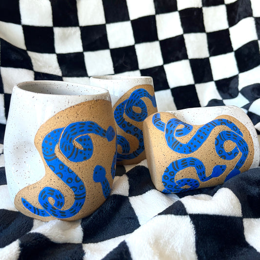 Blue Snakey Dimple Cup