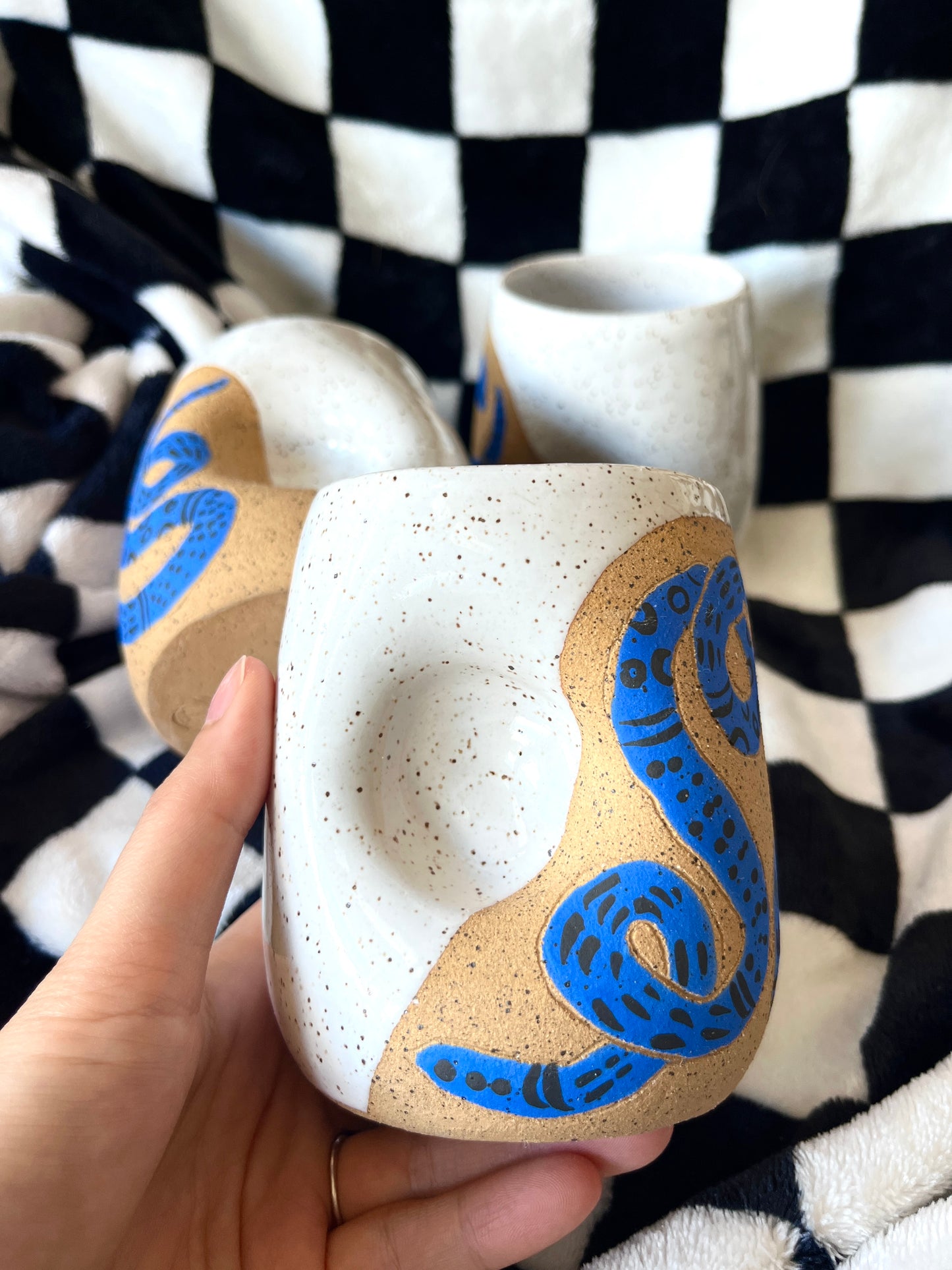 Blue Snakey Dimple Cup