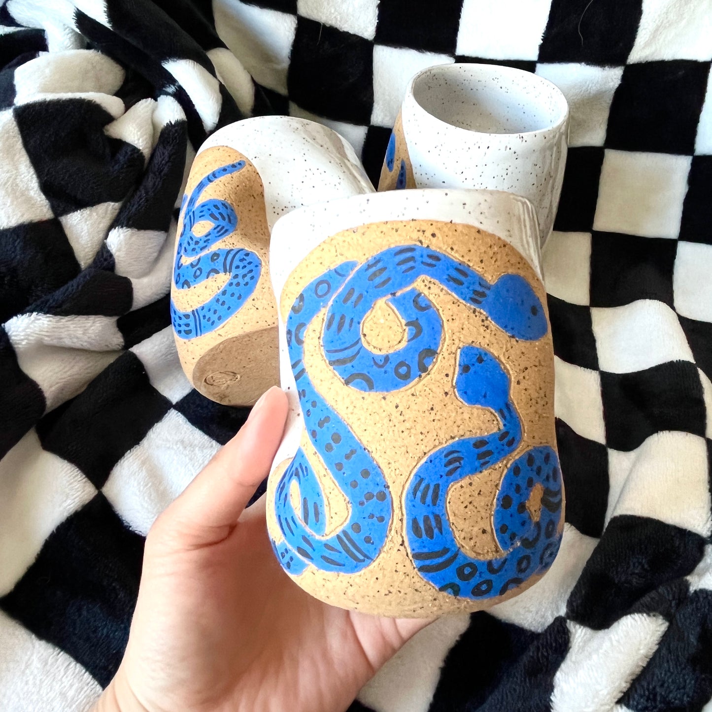 Blue Snakey Dimple Cup