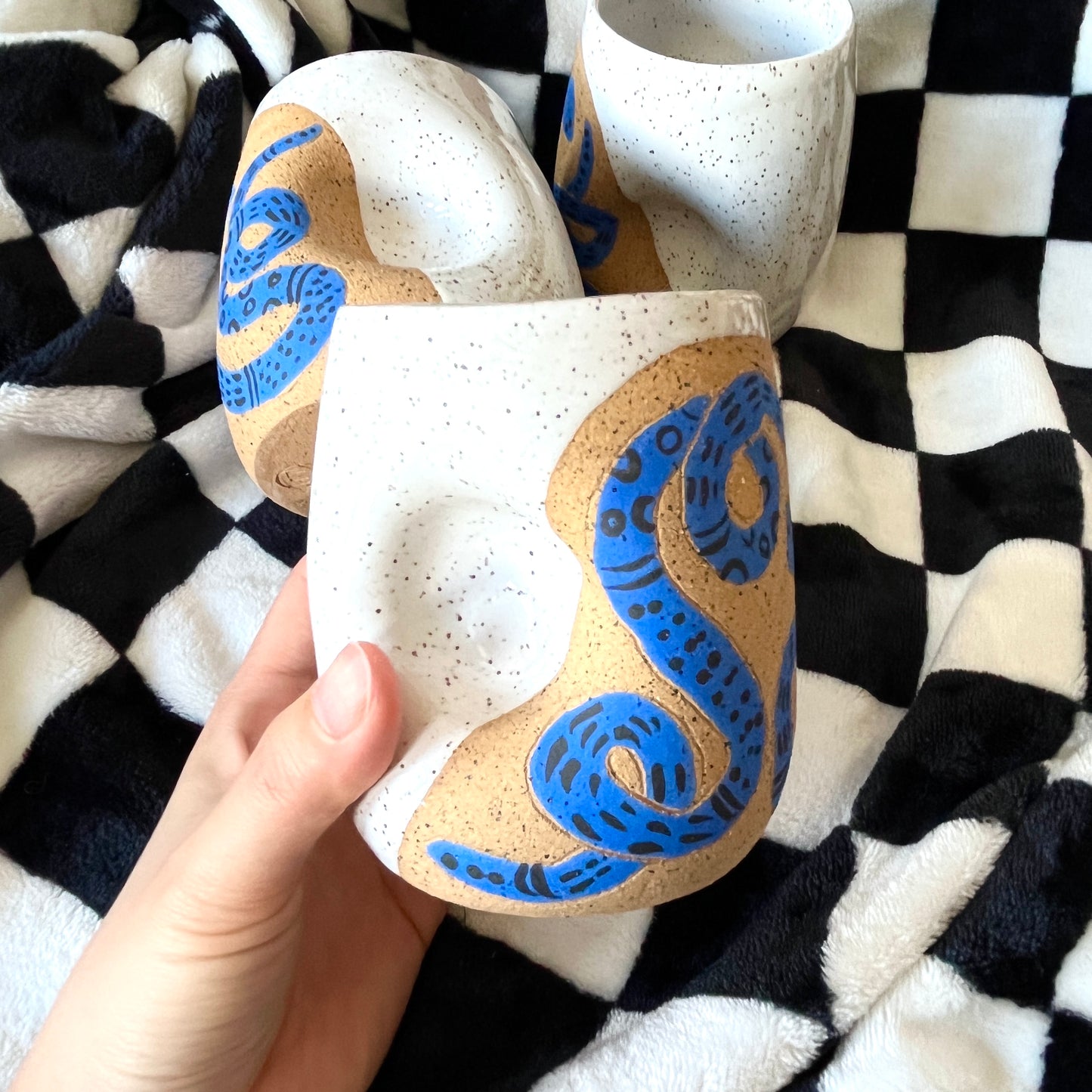 Blue Snakey Dimple Cup
