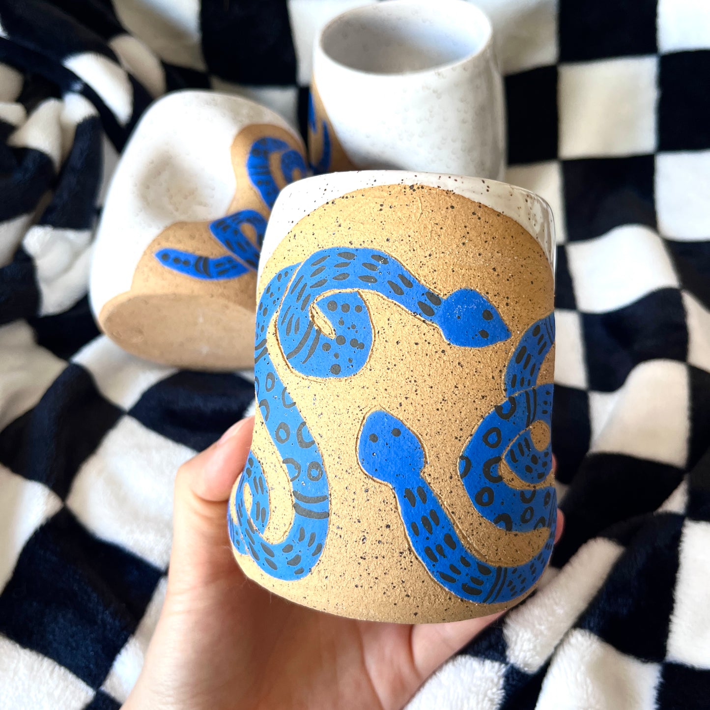 Blue Snakey Dimple Cup