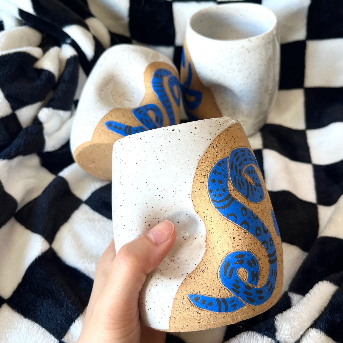 Blue Snakey Dimple Cup