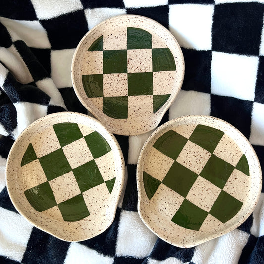 Green Checkered Spoon Rest