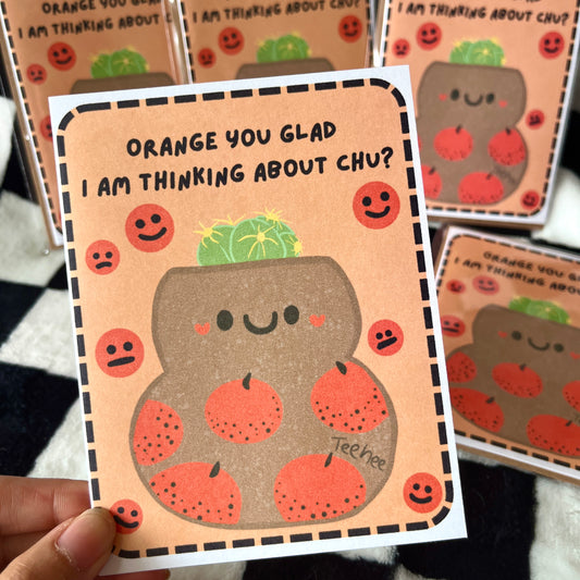 Orangy glad Little Forest Greeting Cards