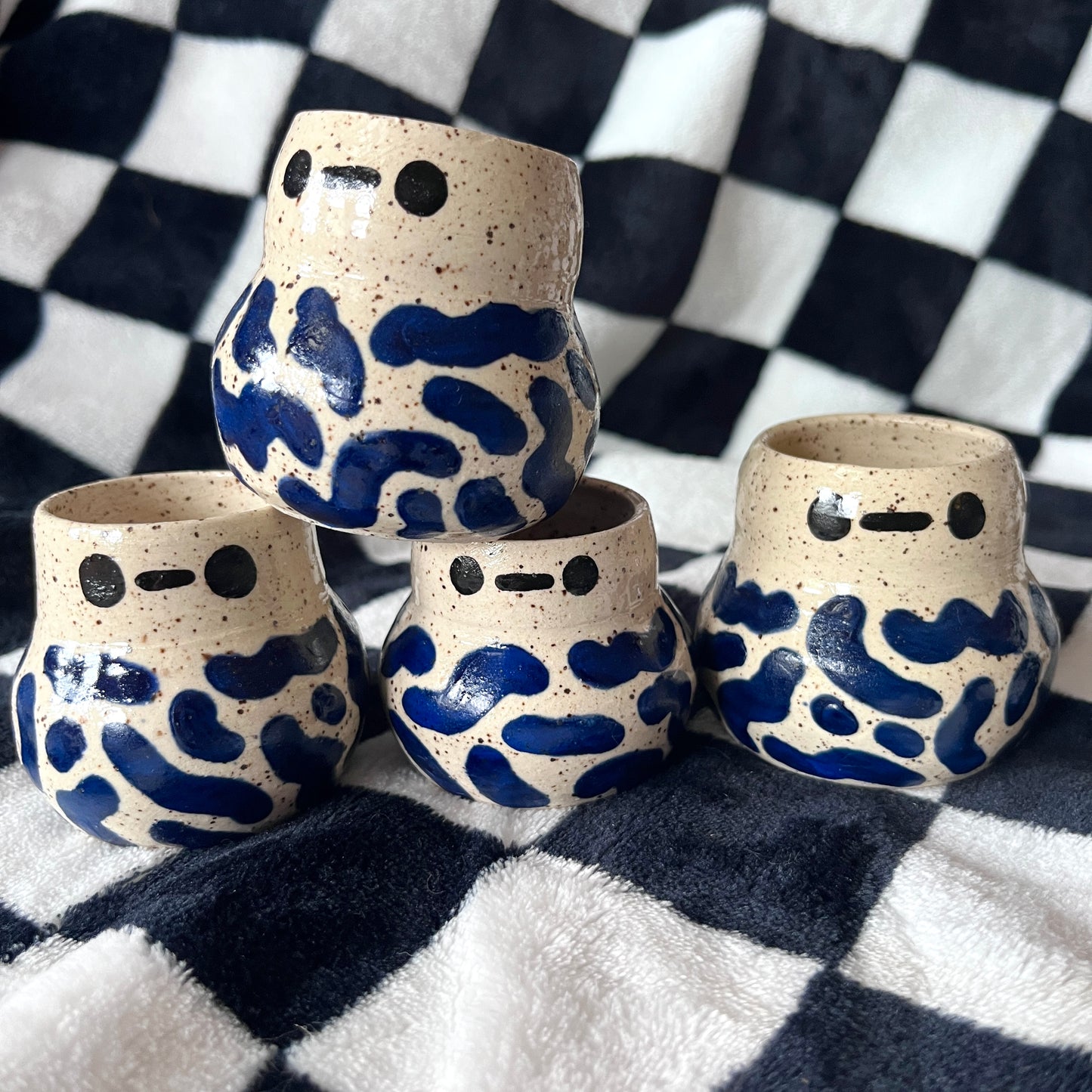 Navy Wiggle Espresso Cups