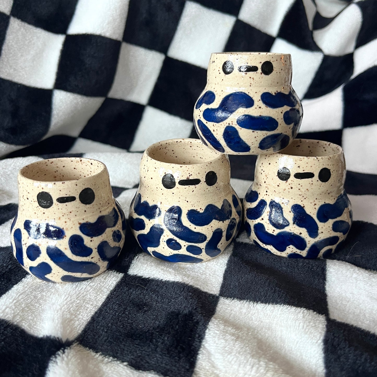 Navy Wiggle Espresso Cups