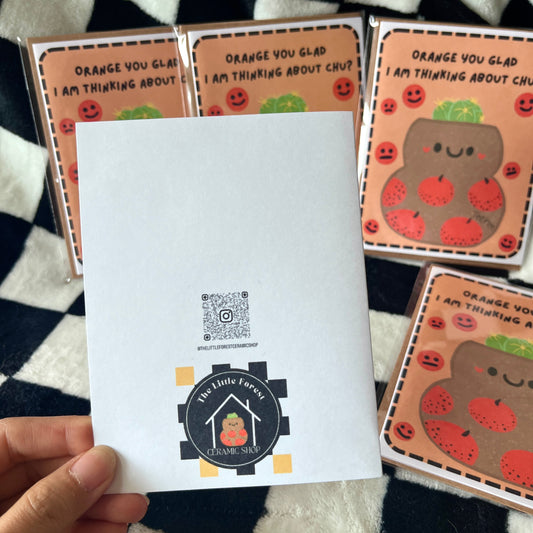 Orangy glad Little Forest Greeting Cards