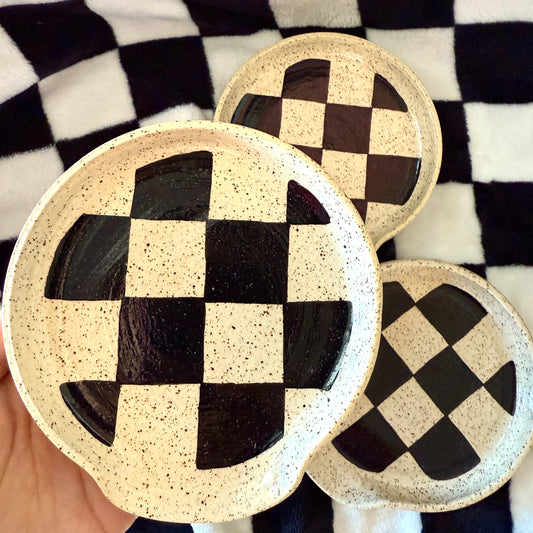 Black Checkered Spoon Rest