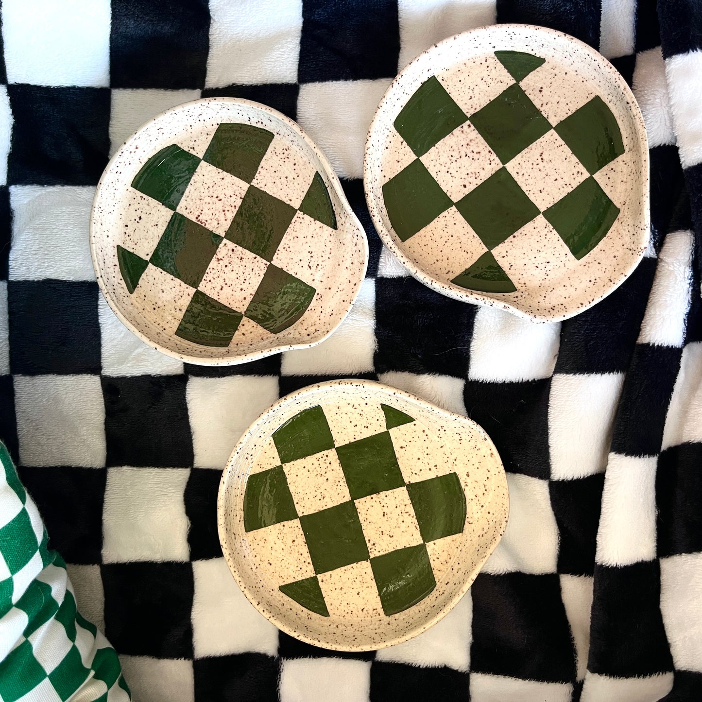 Green Checkered Spoon Rest