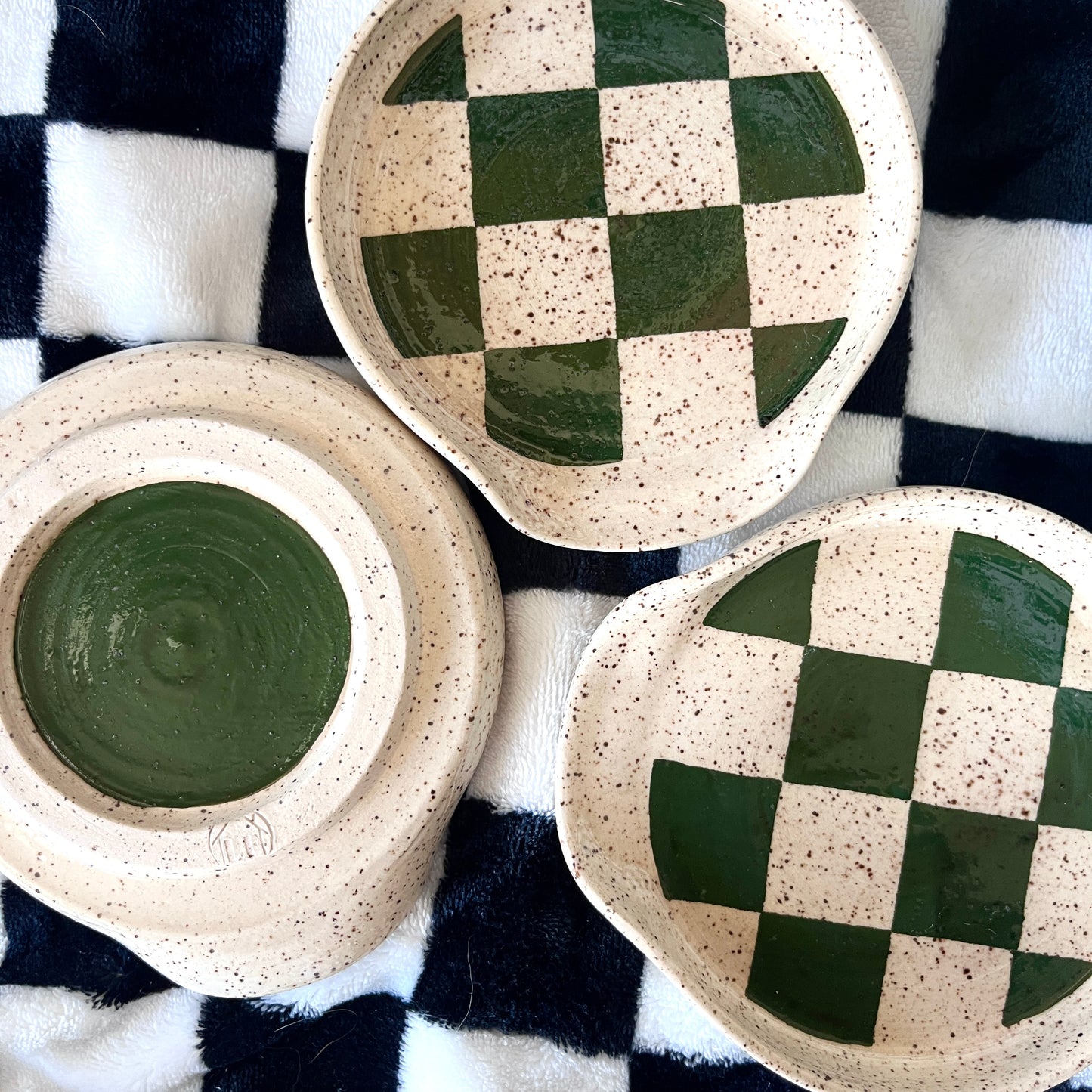 Green Checkered Spoon Rest