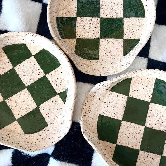 Green Checkered Spoon Rest